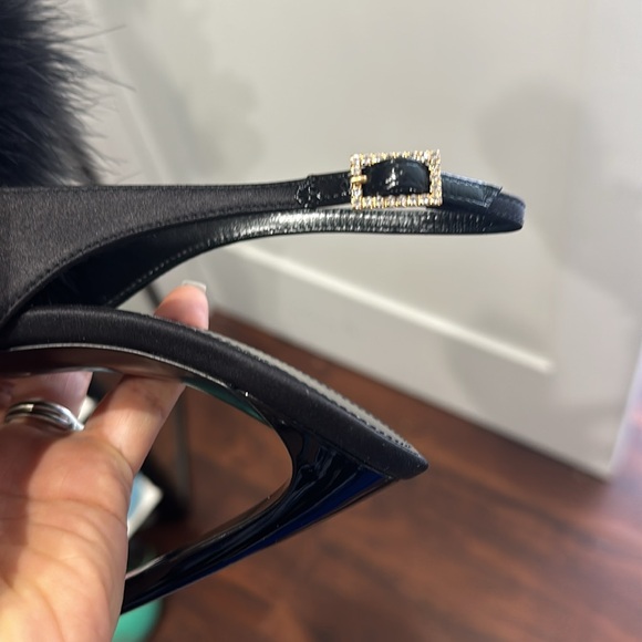 SOLD! Saint Laurent Mae 110 Feather Pompom Slingback Sandals 36 US 6 $1150 - Picture 7 of 11